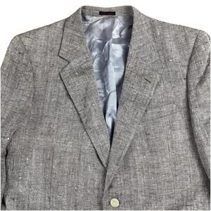 Vtg Boston Traders 42R Blazer Hopsack Sport Coat Slub Silk Cotton Jacket Blazer